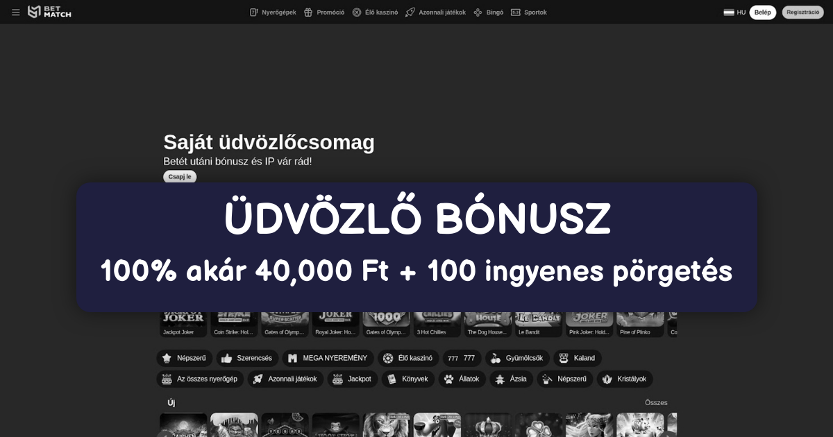 BetMatch Casino welcome bonus